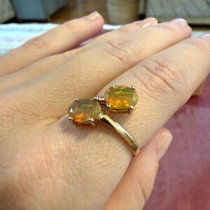 Elegant Gold Fire Opal Ring
